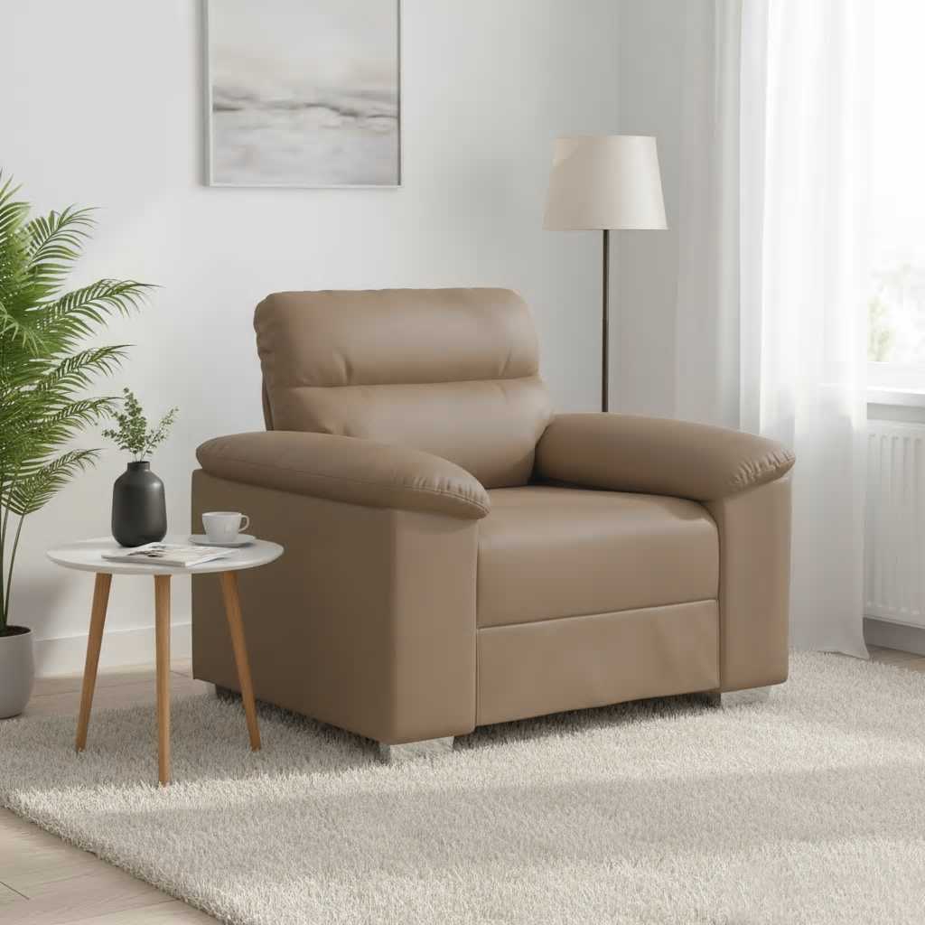 vidaXL Πολυθρόνα-Καναπέ Cappuccino 100x81x84 εκ. από Συνθετικό Δέρμα