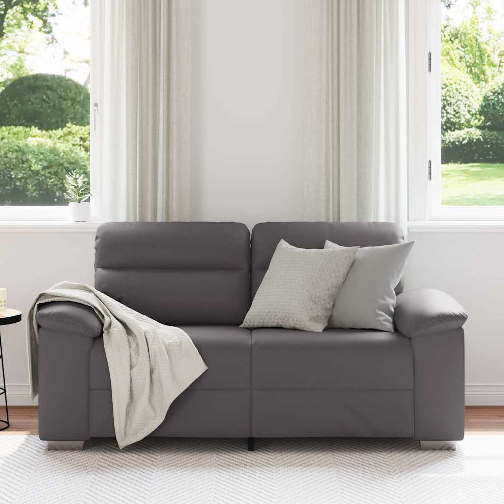 vidaXL Διθέσιος Καναπές Γκρι 160x81x84 εκ. από Συνθετικό Δέρμα