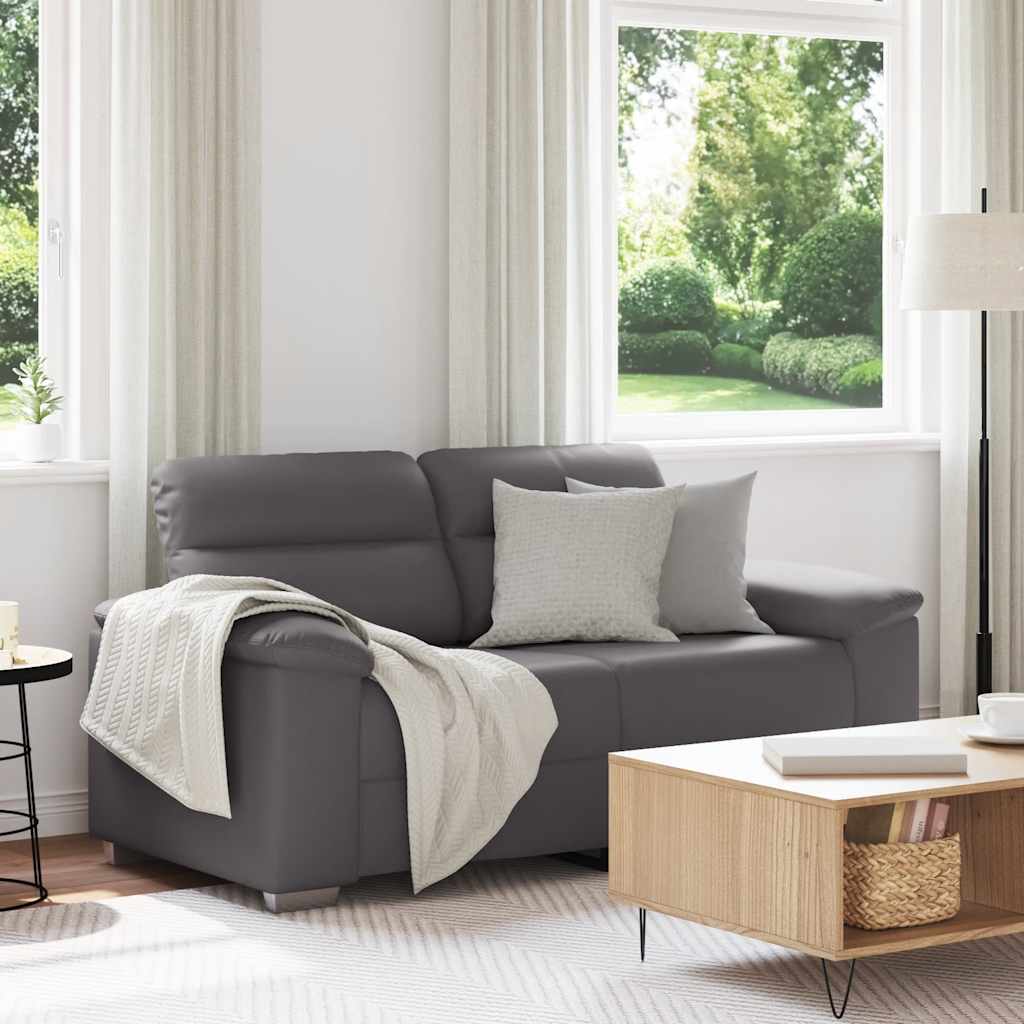 vidaXL Διθέσιος Καναπές Γκρι 160x81x84 εκ. από Συνθετικό Δέρμα