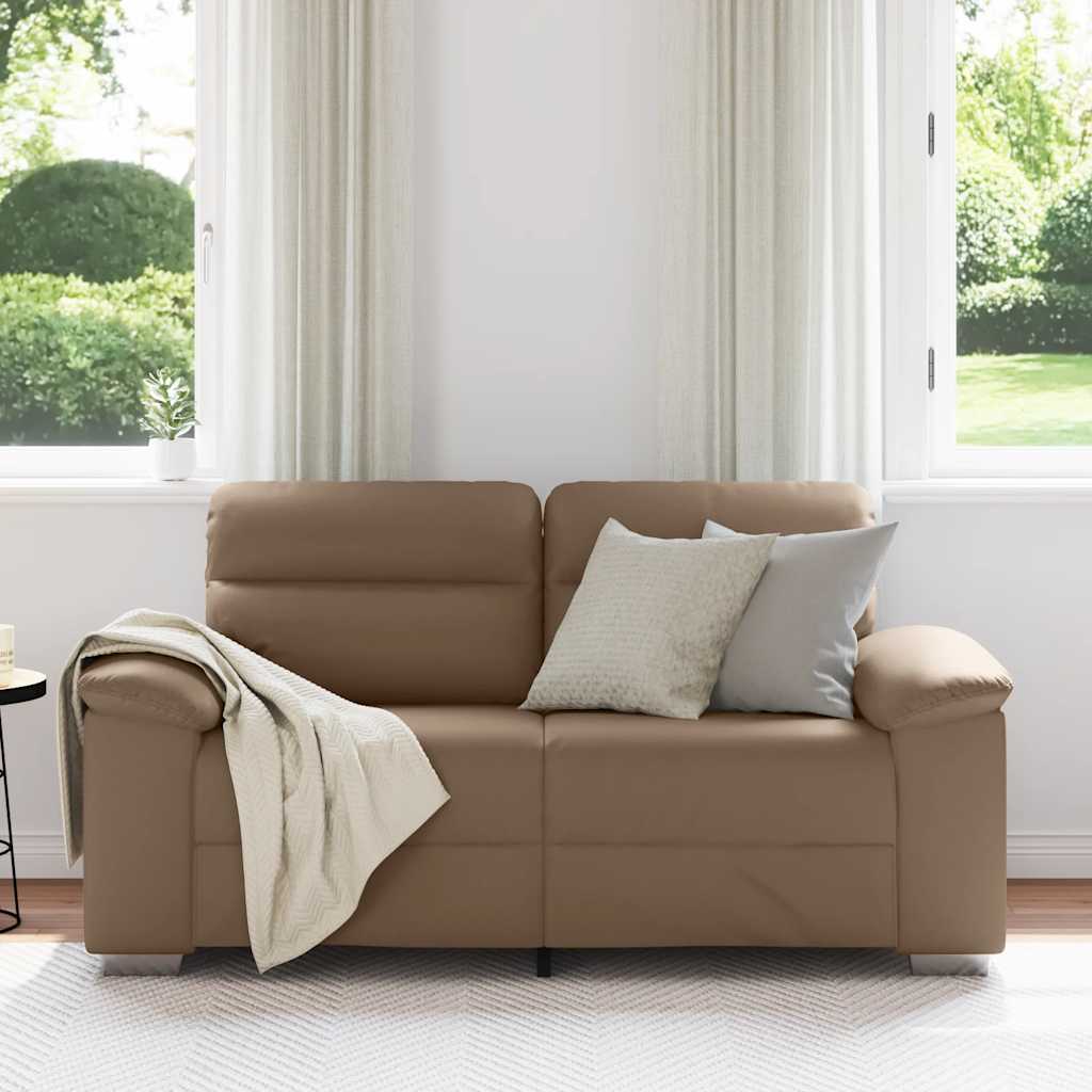 vidaXL Διθέσιος Καναπές Cappuccino 160x81x84 εκ. από Συνθετικό Δέρμα