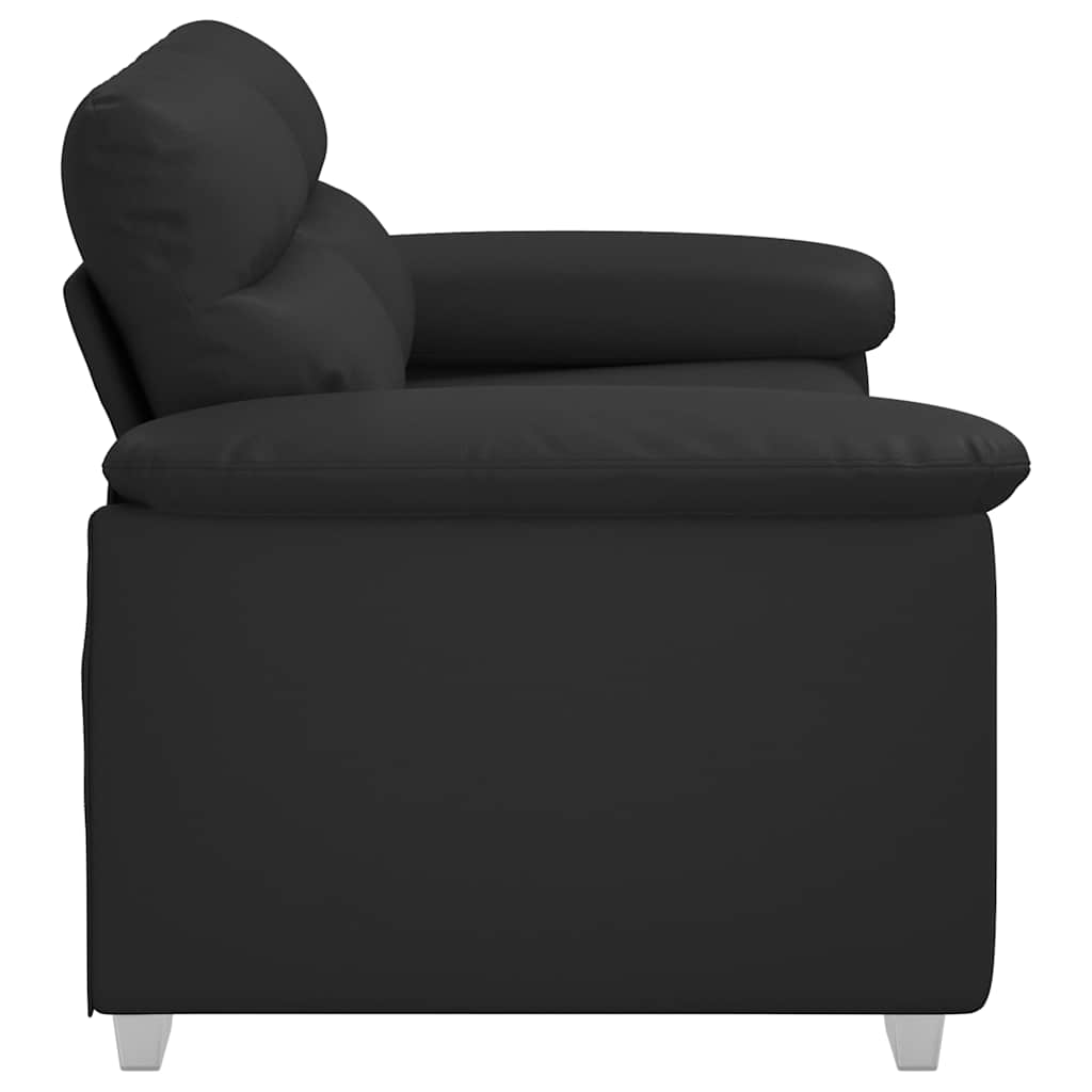 vidaXL Διθέσιος Καναπές Μαύρος 160x81x84 εκ. από Συνθετικό Δέρμα