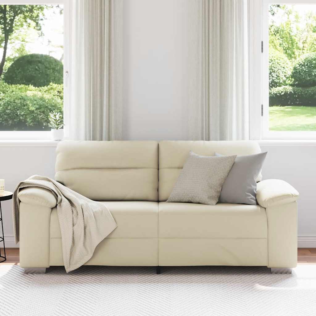 vidaXL Διθέσιος Καναπές Κρεμ 180x81x84 εκ. από Συνθετικό Δέρμα