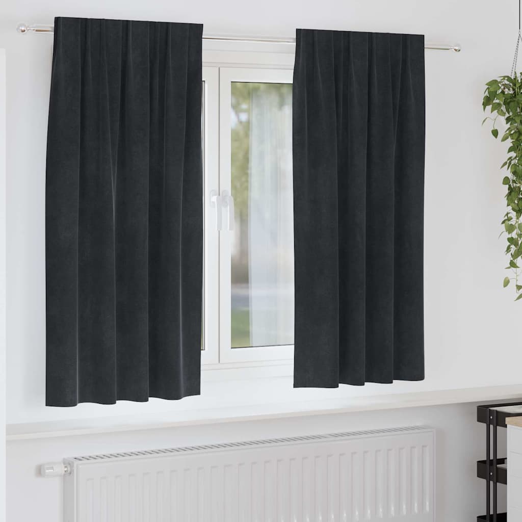 vidaXL Κουρτίνες συσκότισης 2 τμχ. Μαύρο 140 x 175 cm Βελούδο