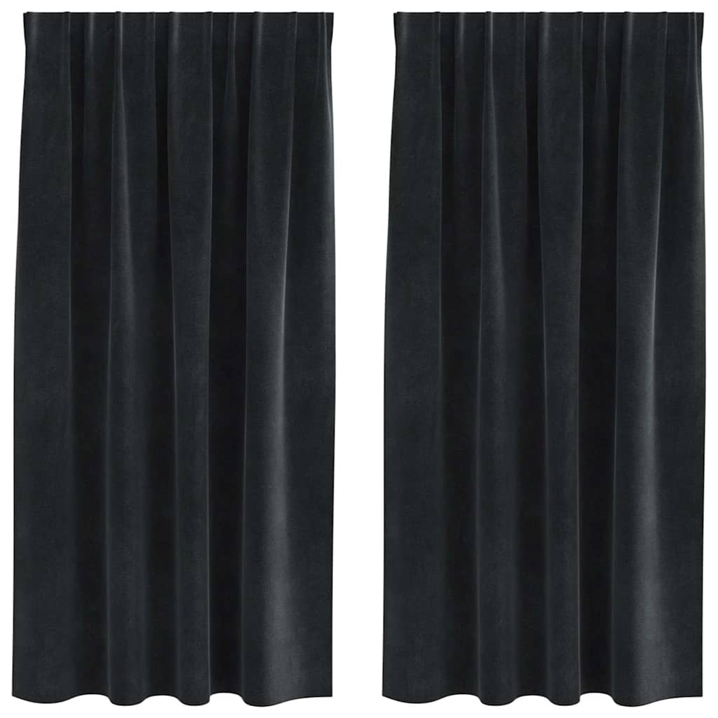 vidaXL Κουρτίνες συσκότισης 2 τμχ. Μαύρο 140 x 175 cm Βελούδο