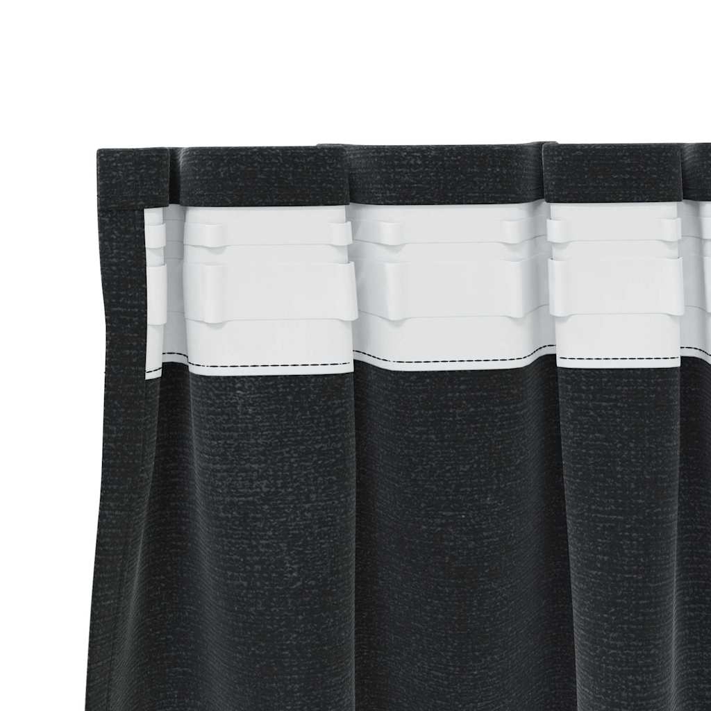 vidaXL Κουρτίνες συσκότισης 2 τμχ. Μαύρο 140 x 260 cm Βελούδο
