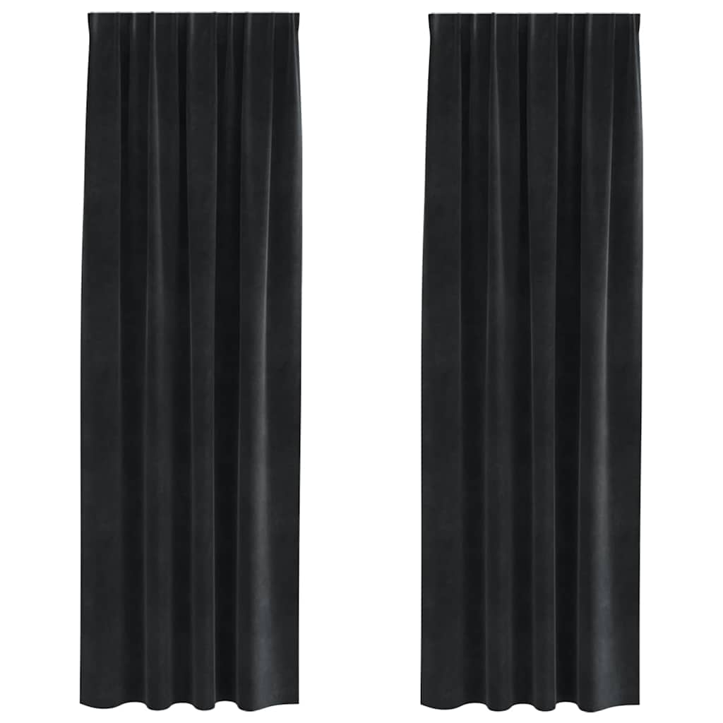 vidaXL Κουρτίνες συσκότισης 2 τμχ. Μαύρο 140 x 260 cm Βελούδο