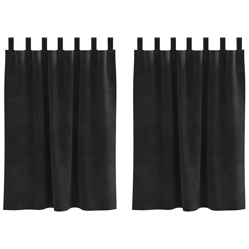 vidaXL Κουρτίνες συσκότισης 2 τμχ. Μαύρο 140 x 140 cm Βελούδο