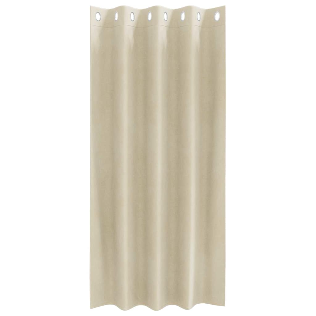 vidaXL Κουρτίνες συσκότισης 2 τμχ. Κρεμ 140 x 175 cm Βελούδο