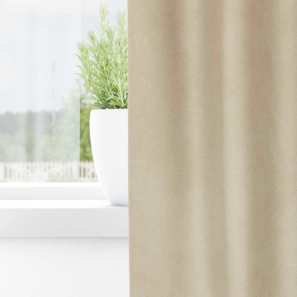 vidaXL Κουρτίνες συσκότισης 2 τμχ. Κρεμ 140 x 225 cm Βελούδο