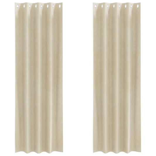vidaXL Κουρτίνες συσκότισης 2 τμχ. Κρεμ 140 x 260 cm Βελούδο