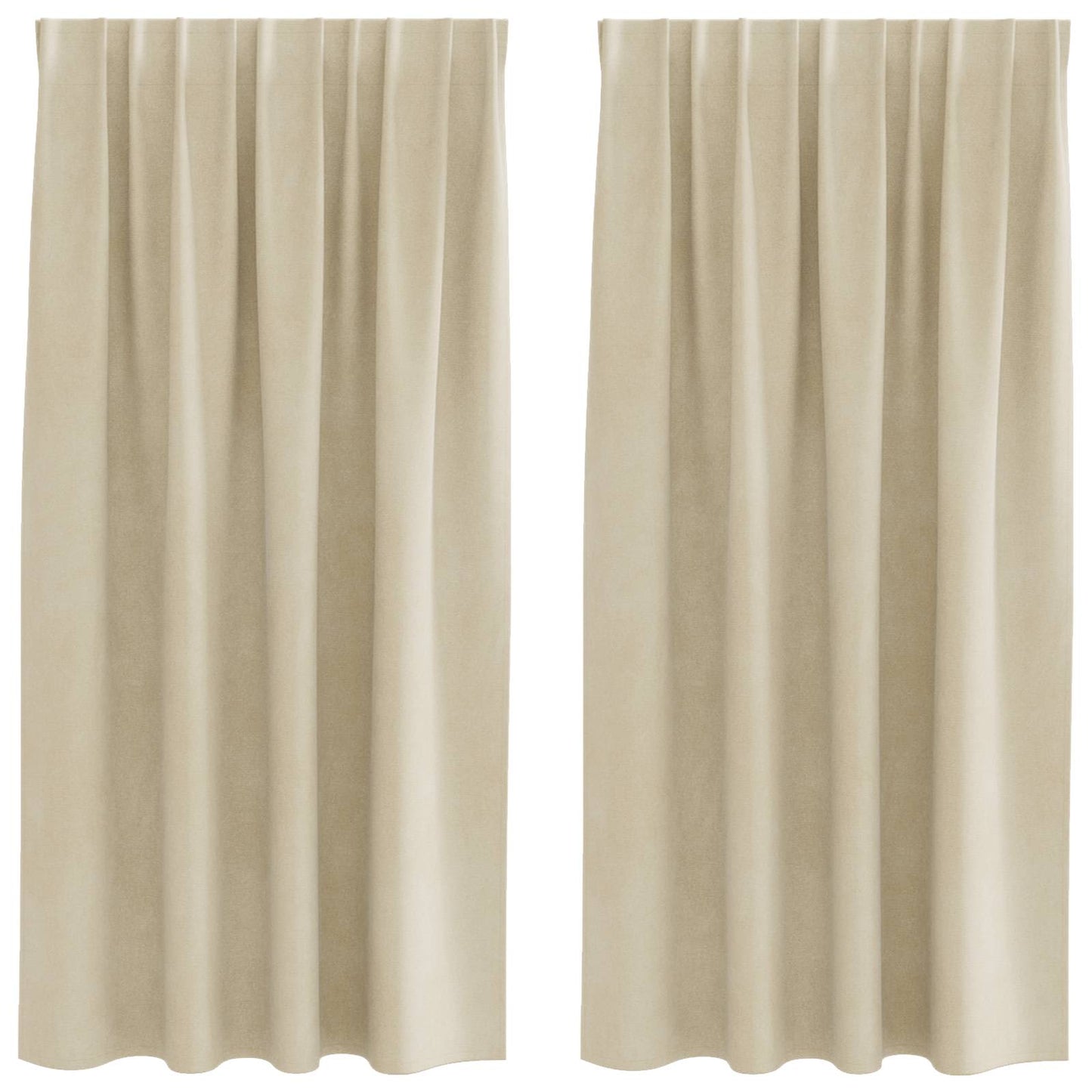 vidaXL Κουρτίνες συσκότισης 2 τμχ. Κρεμ 140 x 175 cm Βελούδο