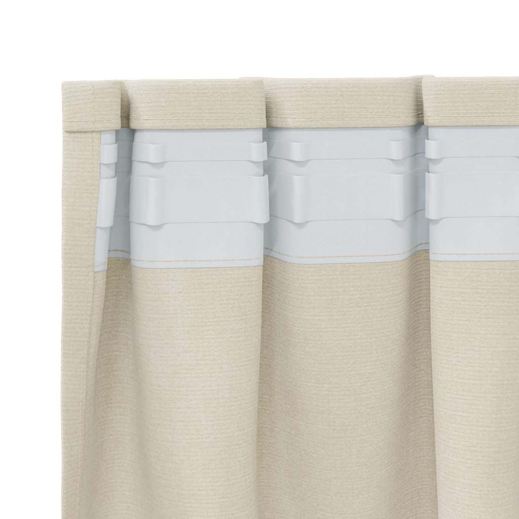 vidaXL Κουρτίνες συσκότισης 2 τμχ. Κρεμ 140 x 225 cm Βελούδο