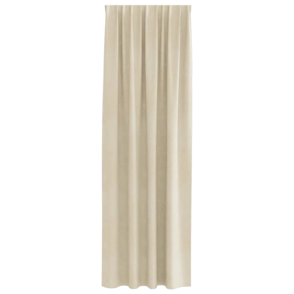 vidaXL Κουρτίνες συσκότισης 2 τμχ. Κρεμ 140 x 245 cm Βελούδο