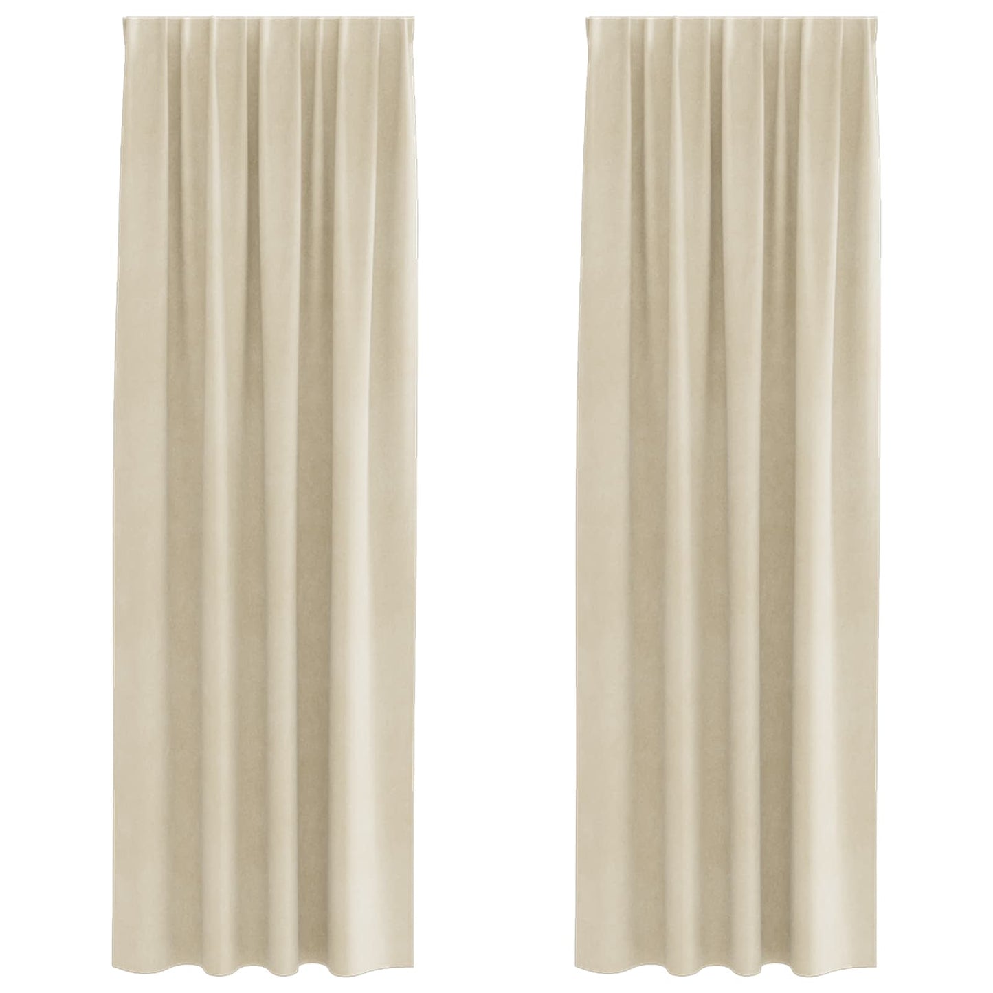 vidaXL Κουρτίνες συσκότισης 2 τμχ. Κρεμ 140 x 260 cm Βελούδο