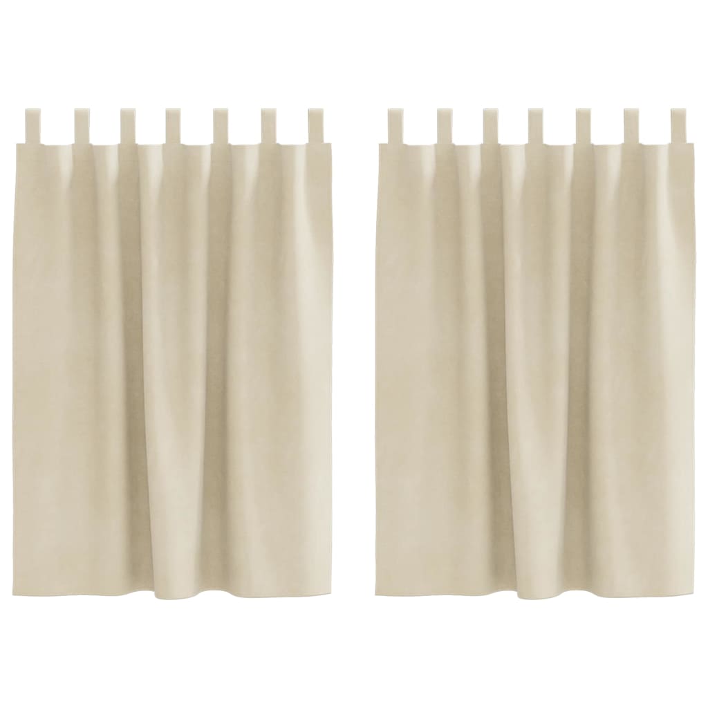 vidaXL Κουρτίνες συσκότισης 2 τμχ. Κρεμ 140 x 140 cm Βελούδο