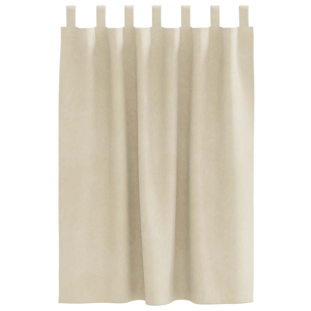 vidaXL Κουρτίνες συσκότισης 2 τμχ. Κρεμ 140 x 140 cm Βελούδο