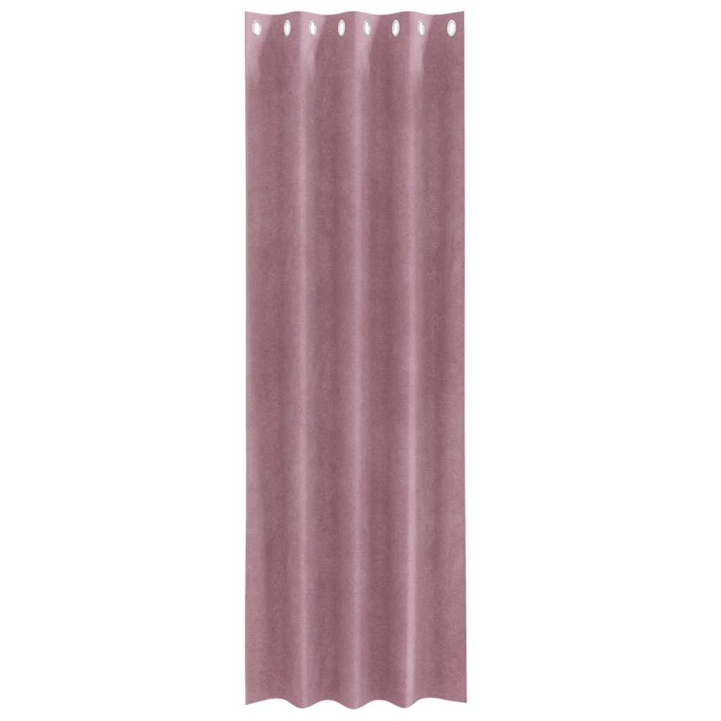 vidaXL Κουρτίνες συσκότισης 2 τμχ. Σκούρο ροζ 140 x 245 cm Βελούδο