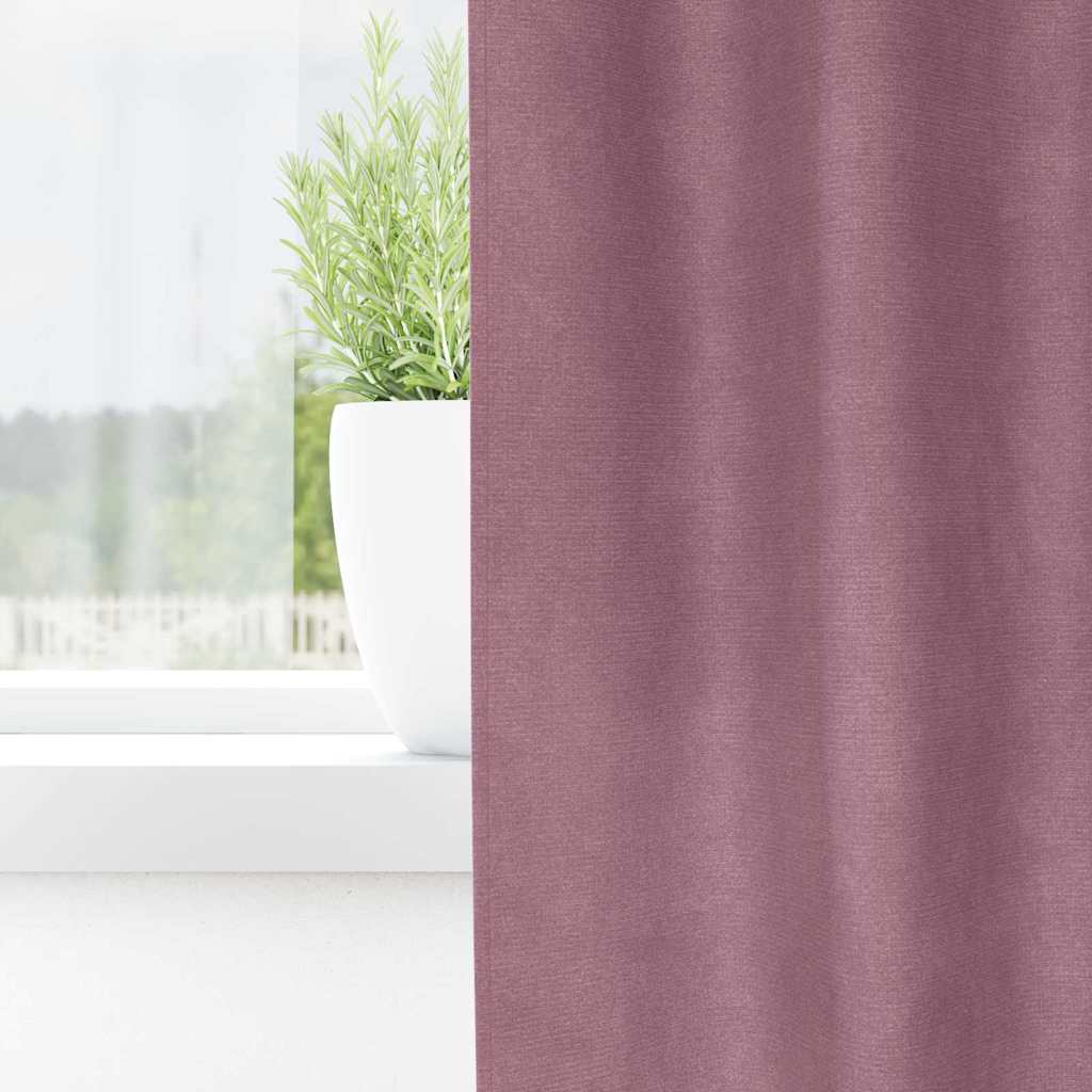vidaXL Κουρτίνες συσκότισης 2 τμχ. Σκούρο ροζ 140 x 140 cm Βελούδο
