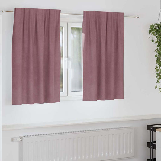 vidaXL Κουρτίνες συσκότισης 2 τμχ. Σκούρο ροζ 140 x 140 cm Βελούδο