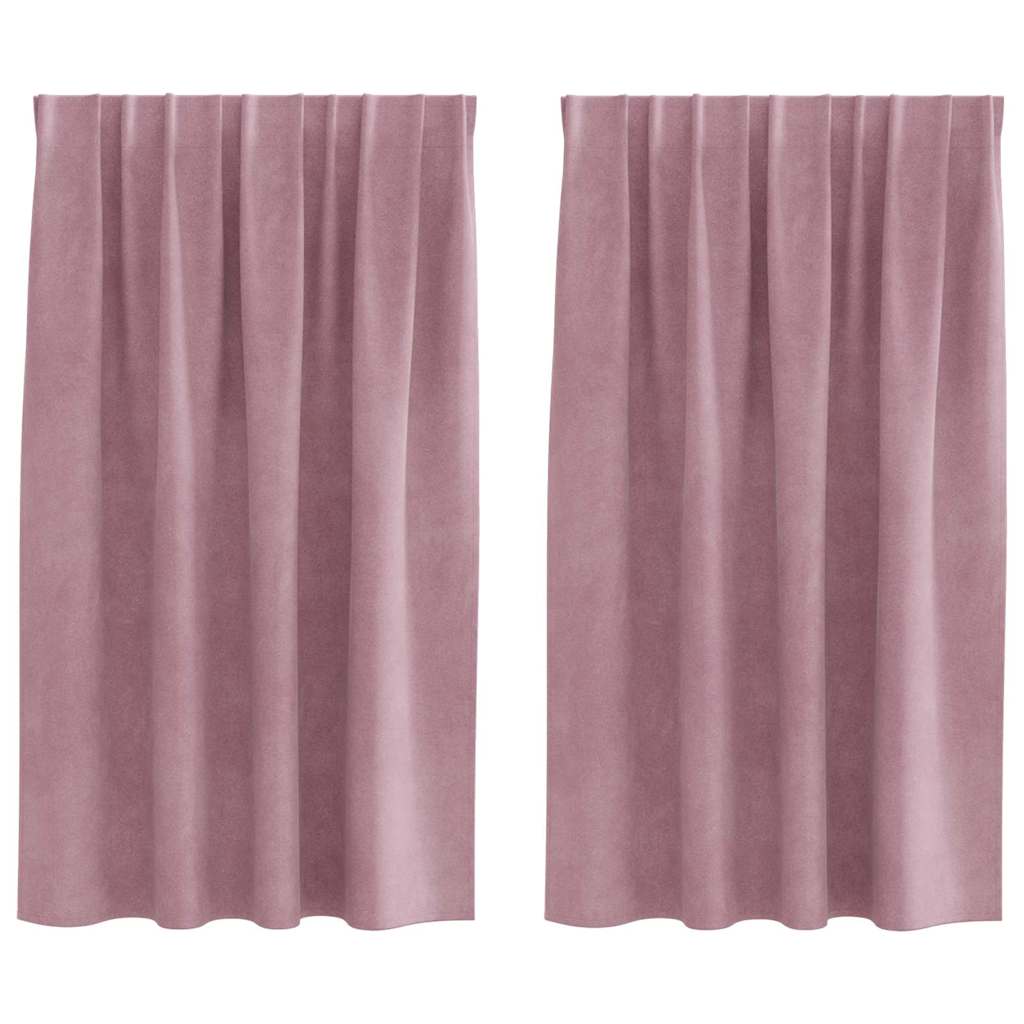 vidaXL Κουρτίνες συσκότισης 2 τμχ. Σκούρο ροζ 140 x 140 cm Βελούδο