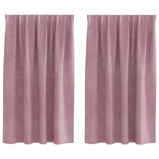 vidaXL Κουρτίνες συσκότισης 2 τμχ. Σκούρο ροζ 140 x 140 cm Βελούδο