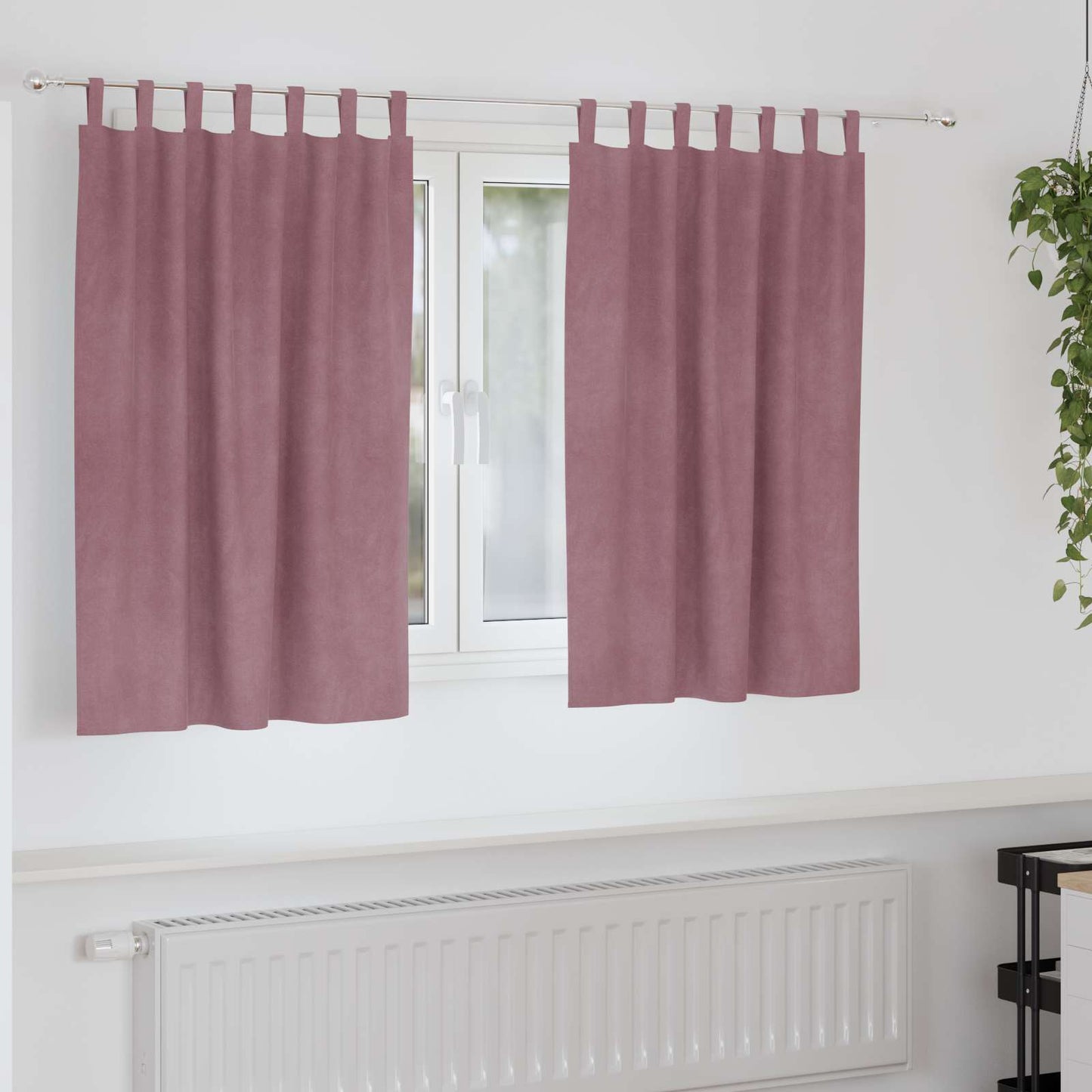 vidaXL Κουρτίνες συσκότισης 2 τμχ. Σκούρο ροζ 140 x 140 cm Βελούδο