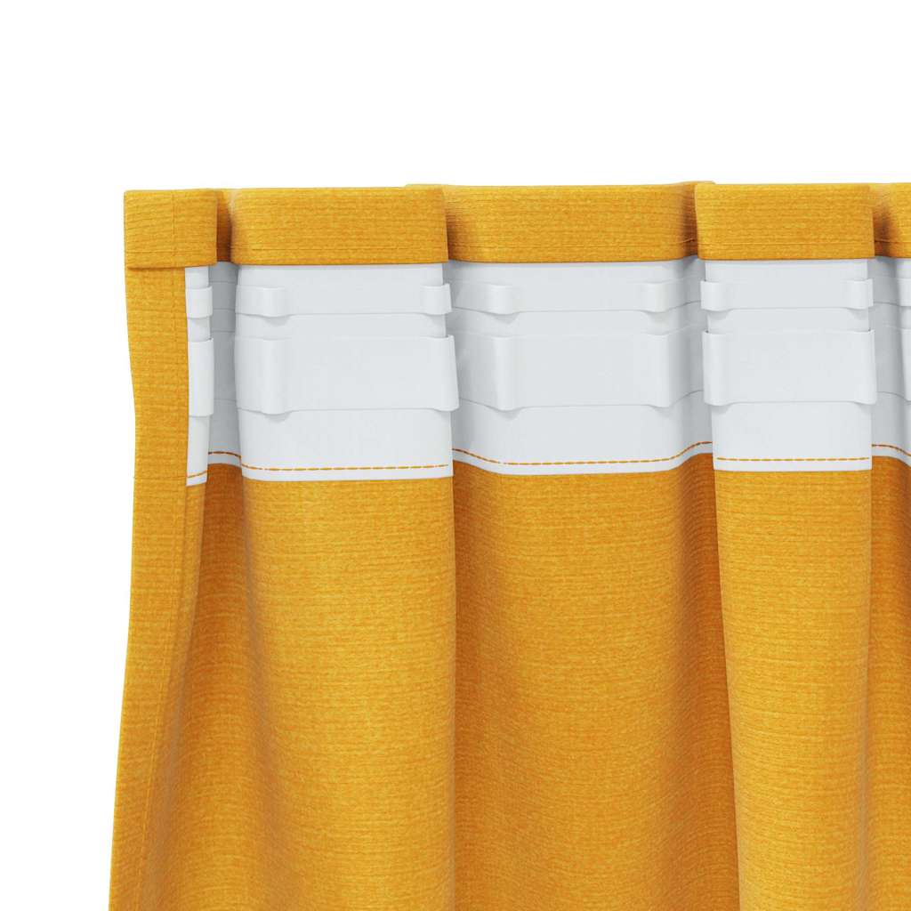vidaXL Κουρτίνες 2 τμχ. Μουσταρδί 140 x 140 cm Βελούδο