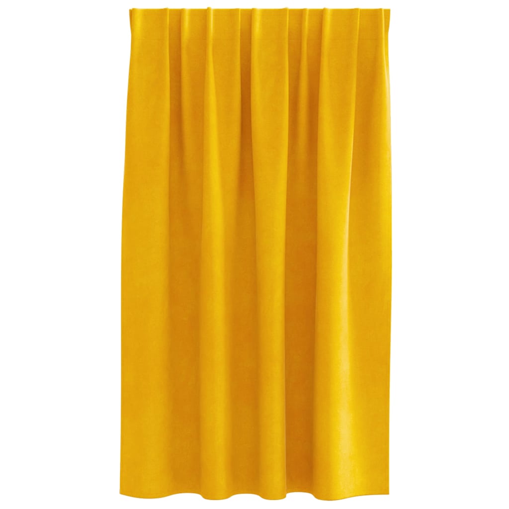 vidaXL Κουρτίνες 2 τμχ. Μουσταρδί 140 x 140 cm Βελούδο