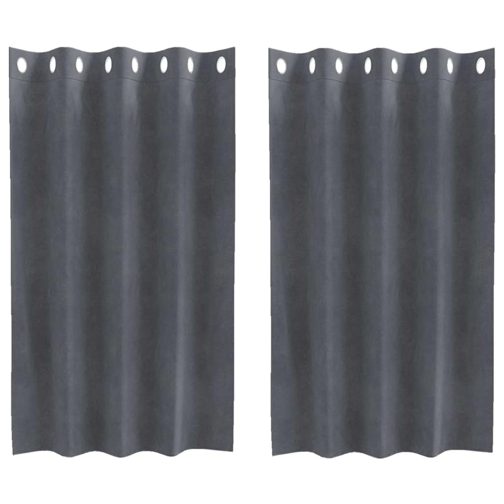 vidaXL Κουρτίνες συσκότισης 2 pcs Ανοιχτό γκρι 140 x 140 cm Βελούδο