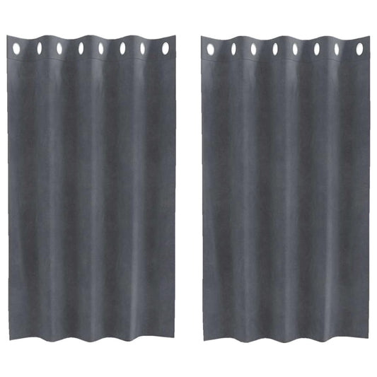 vidaXL Κουρτίνες συσκότισης 2 pcs Ανοιχτό γκρι 140 x 140 cm Βελούδο