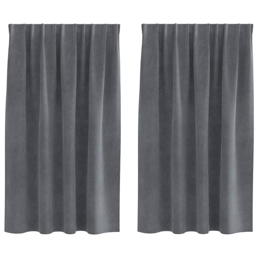 vidaXL Κουρτίνες συσκότισης 2 τμχ. Ανοιχτό γκρι 140 x 140 cm Βελούδο