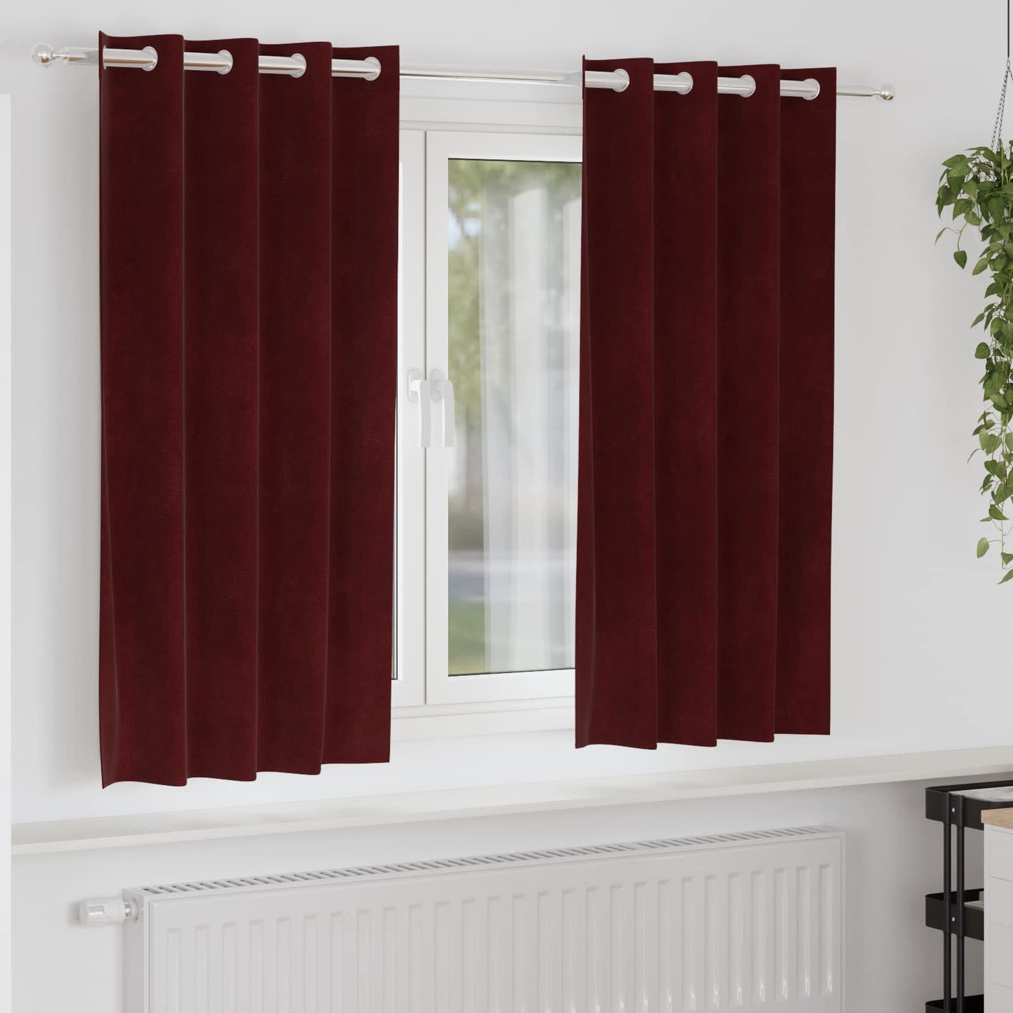vidaXL Κουρτίνες συσκότισης 2 τμχ. Κόκκινο 140 x 175 cm Βελούδο
