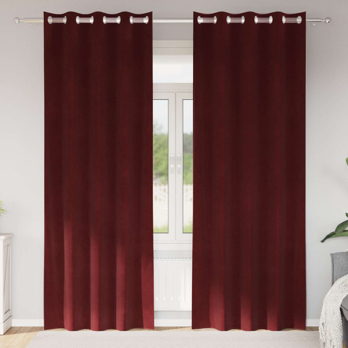 vidaXL Κουρτίνες συσκότισης 2 τμχ. Κόκκινο 140 x 260 cm Βελούδο