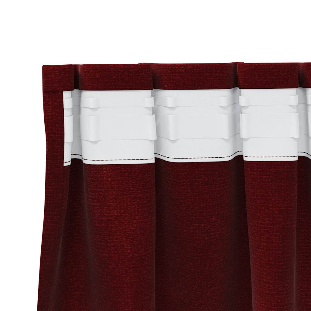 vidaXL Κουρτίνες συσκότισης 2 τμχ. Κόκκινο 140 x 260 cm Βελούδο