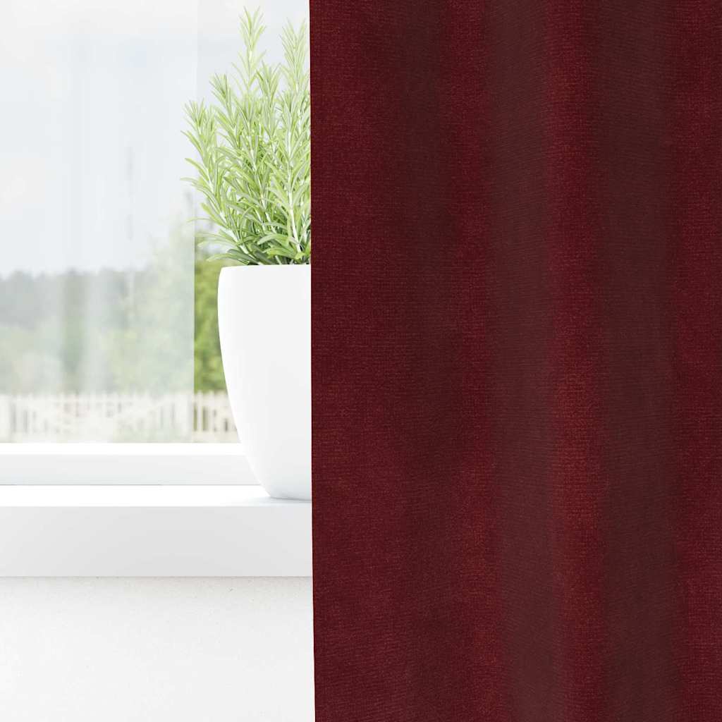 vidaXL Κουρτίνες συσκότισης 2 τμχ. Κόκκινο 140 x 260 cm Βελούδο