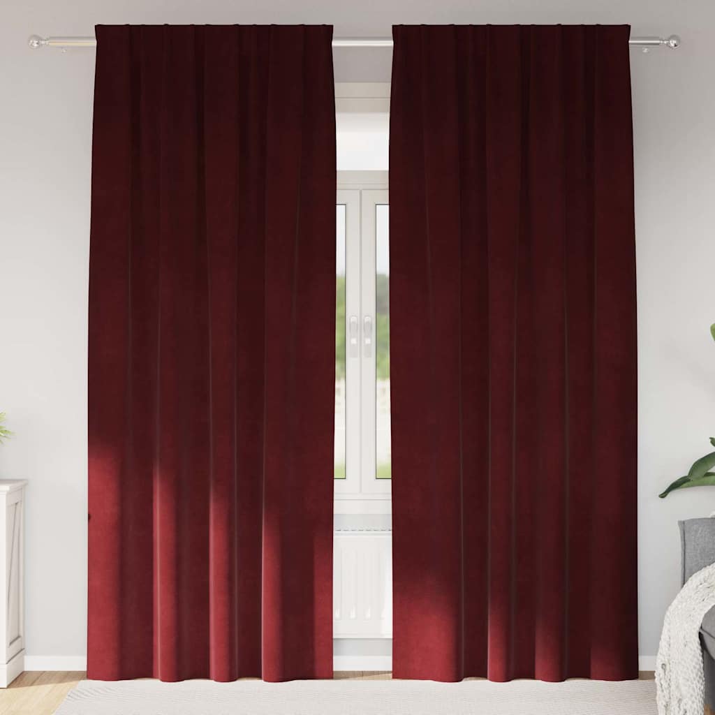 vidaXL Κουρτίνες συσκότισης 2 τμχ. Κόκκινο 140 x 260 cm Βελούδο