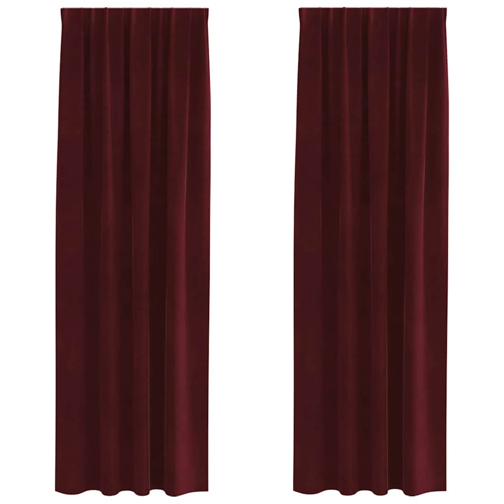 vidaXL Κουρτίνες συσκότισης 2 τμχ. Κόκκινο 140 x 260 cm Βελούδο