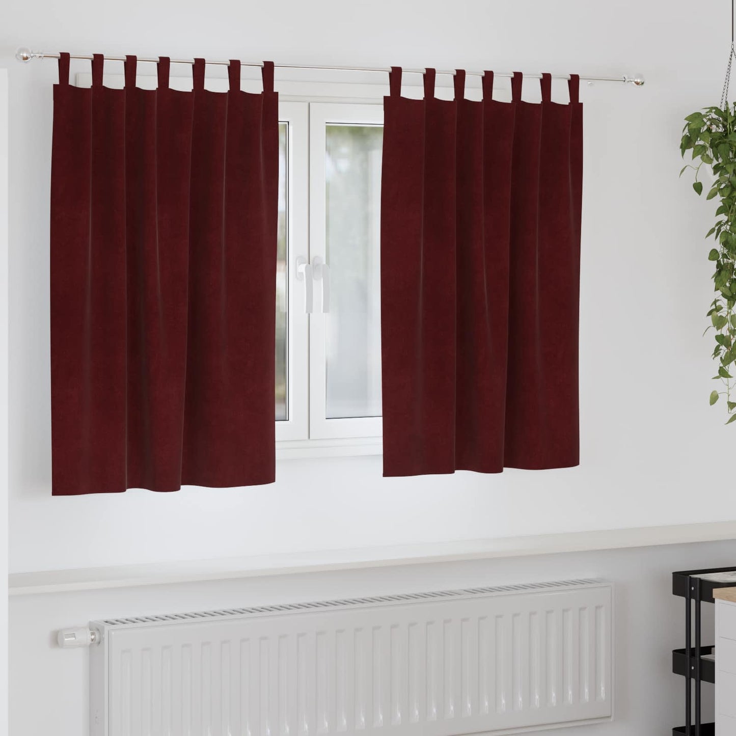 vidaXL Κουρτίνες συσκότισης 2 τμχ. Κόκκινο 140 x 140 cm Βελούδο