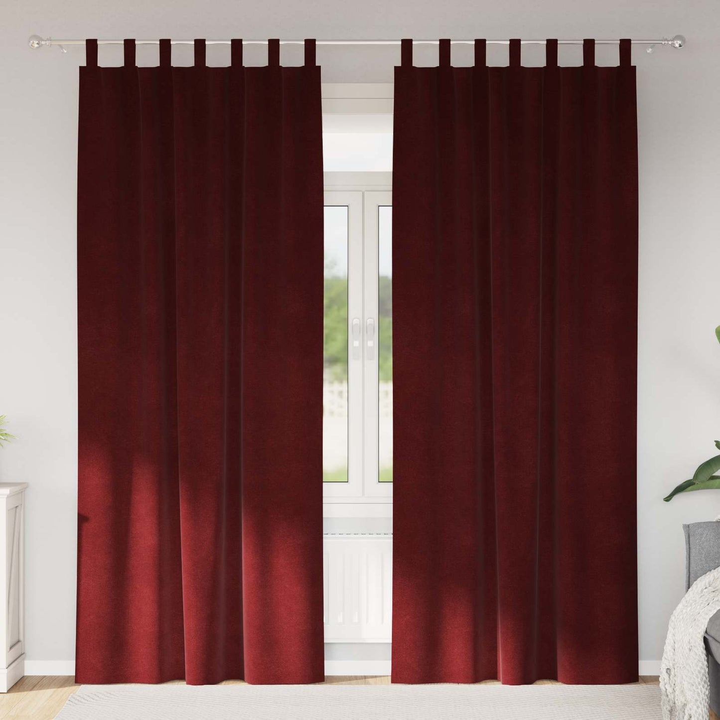 vidaXL Κουρτίνες συσκότισης 2 τμχ. Κόκκινο 140 x 225 cm Βελούδο