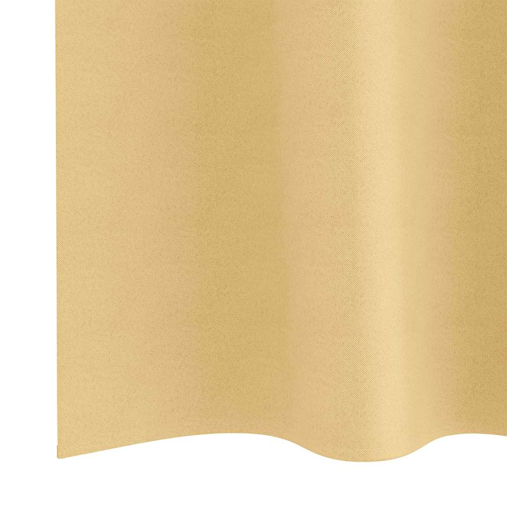 vidaXL Κουρτίνες με κουρτίνες 2 pcs Μπεζ 140 x 140 cm Πολυεστέρας