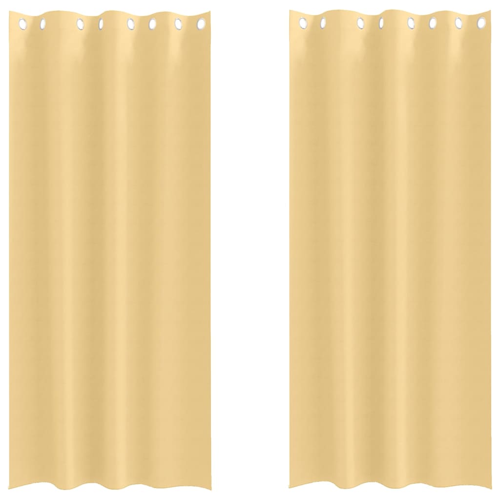 vidaXL Κουρτίνες με κουρτίνες 2 pcs Μπεζ 260 x 140 εκ. Πολυεστέρας