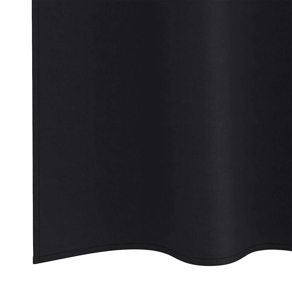 vidaXL Κουρτίνες με κουρτίνες 2 pcs Μαύρο 245 x 140 εκ. Πολυεστέρας