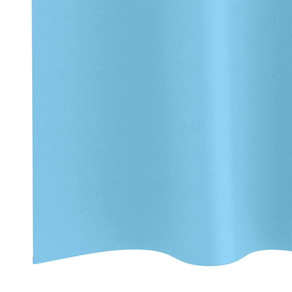 vidaXL Κουρτίνες με κουρτίνες 2 pcs Γαλάζιο 260 x 140 εκ. Πολυεστέρας