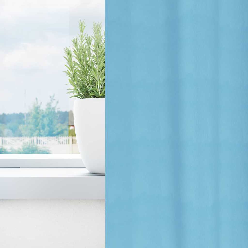 vidaXL Κουρτίνες με κουρτίνες 2 pcs Γαλάζιο 260 x 140 εκ. Πολυεστέρας