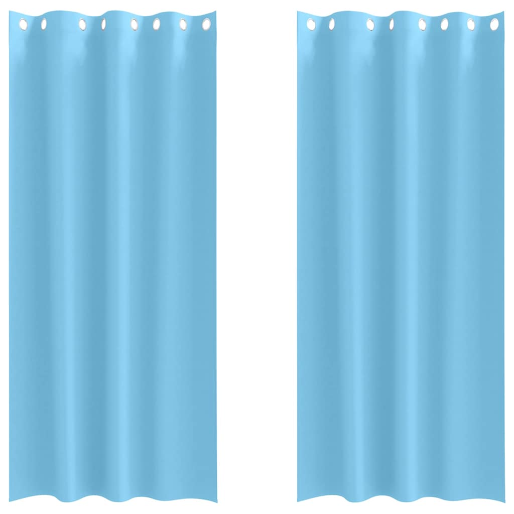 vidaXL Κουρτίνες με κουρτίνες 2 pcs Γαλάζιο 260 x 140 εκ. Πολυεστέρας