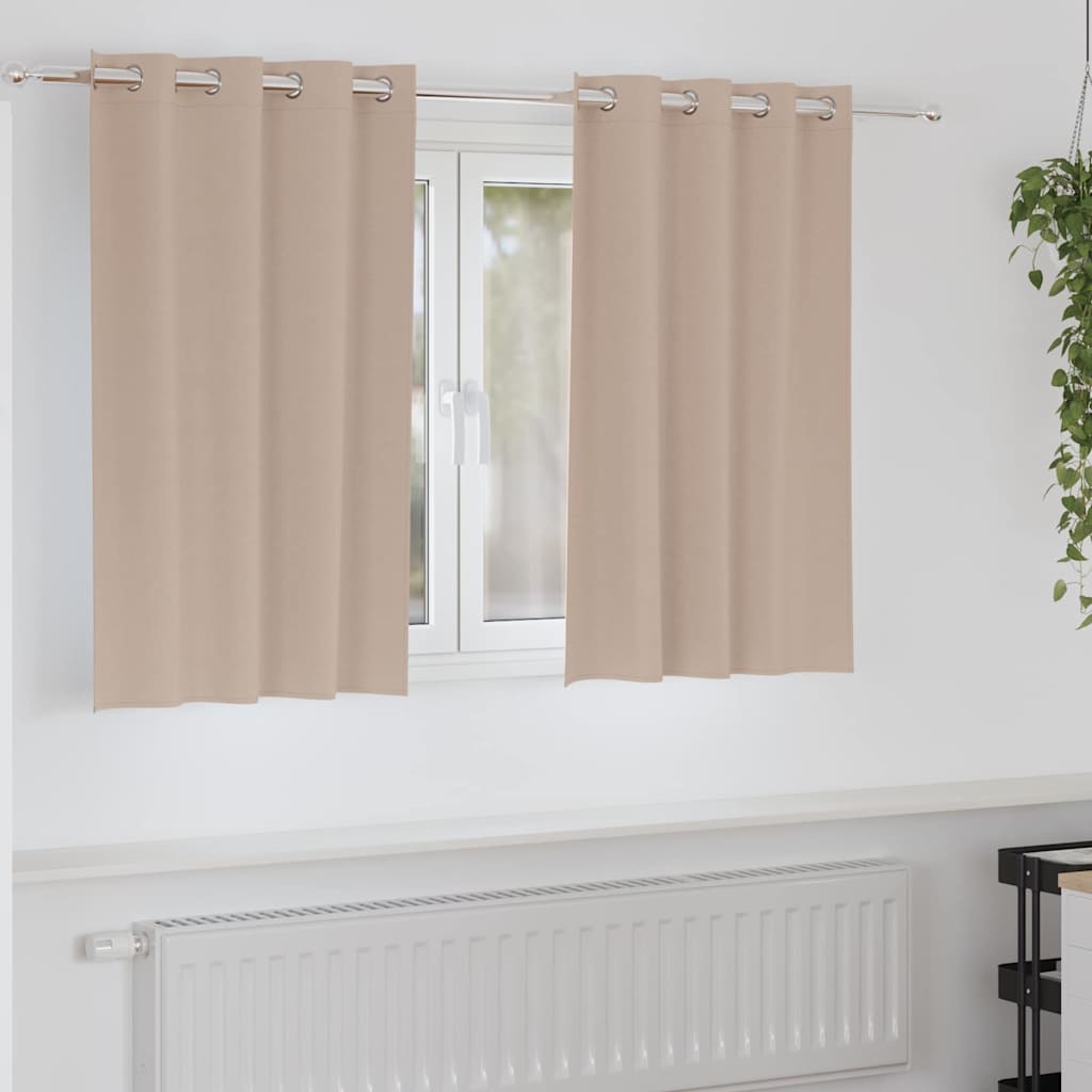 vidaXL Κουρτίνες με κουρτίνες 2 pcs Taupe 140 x 140 cm Πολυεστέρας