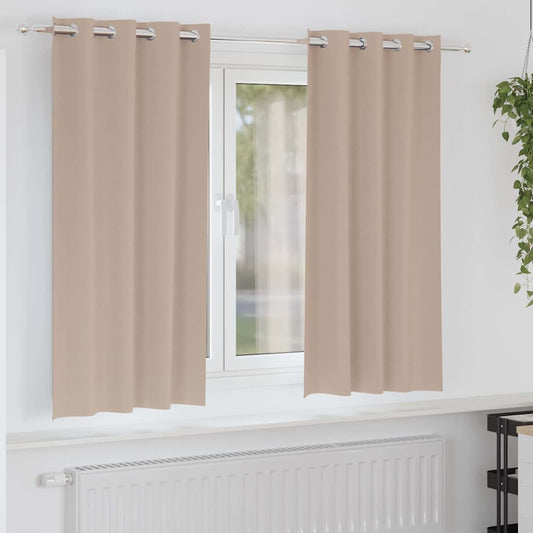 vidaXL Κουρτίνες με κουρτίνες 2 pcs Taupe 175 x 140 εκ. Πολυεστέρας