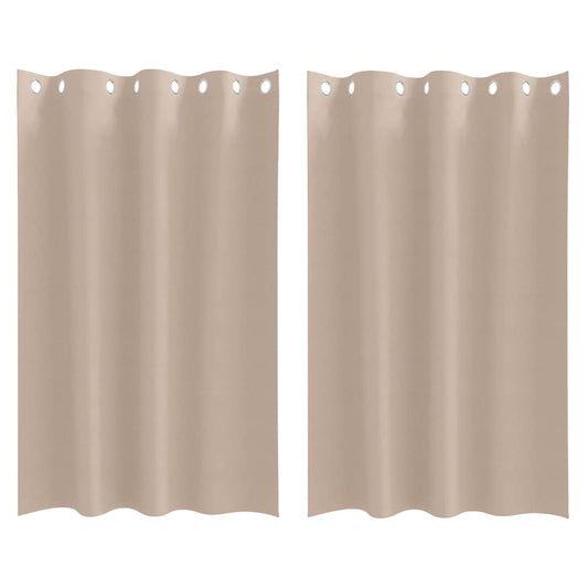 vidaXL Κουρτίνες με κουρτίνες 2 pcs Taupe 175 x 140 εκ. Πολυεστέρας