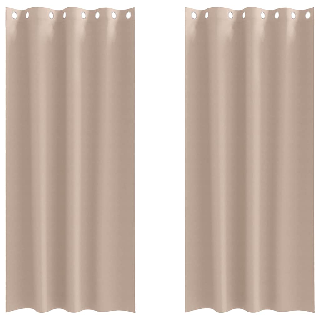 vidaXL Κουρτίνες με κουρτίνες 2 pcs Taupe 245 x 140 εκ. Πολυεστέρας