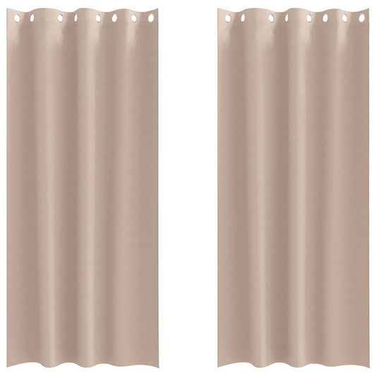 vidaXL Κουρτίνες με κουρτίνες 2 pcs Taupe 245 x 140 εκ. Πολυεστέρας